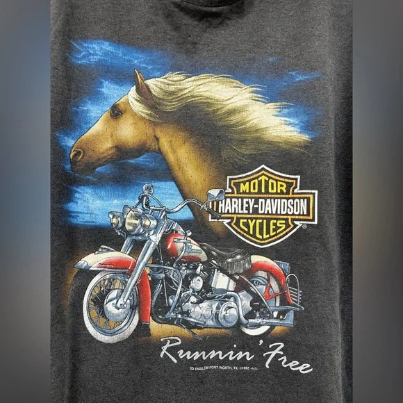 Harley-Davidson Black Graphic Tee with Motorcycle Design - Picture 3 of 5